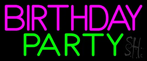Birthday Party 4 LED Neon Sign