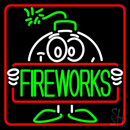 Bomb Fire Work 1 LED Neon Sign