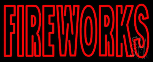 Double Stroke Fire Works LED Neon Sign
