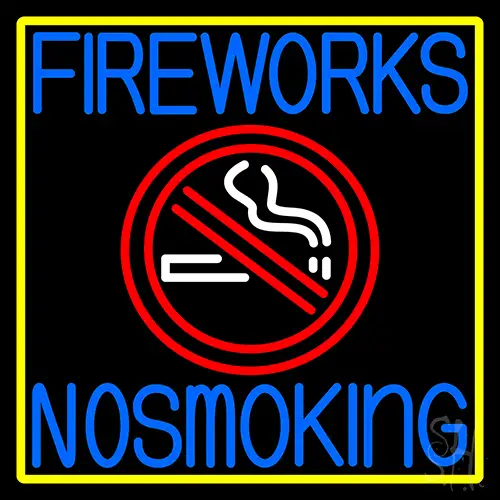Fire Works No Smoking With Logo 1 LED Neon Sign