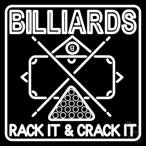 Green Billiards Rack It And Crack It 1 LED Neon Sign