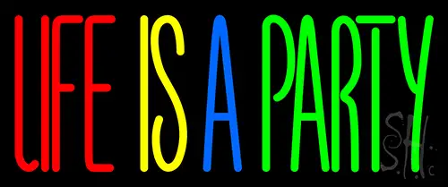 Life Is A Party 2 LED Neon Sign