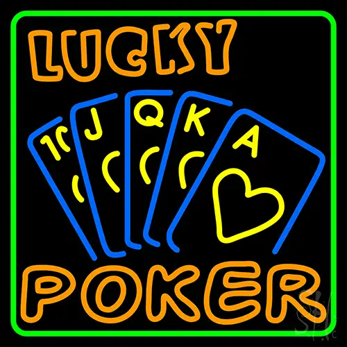 Lucky Poker 1 LED Neon Sign