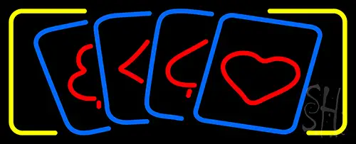 Poker Cards Icon 3 LED Neon Sign