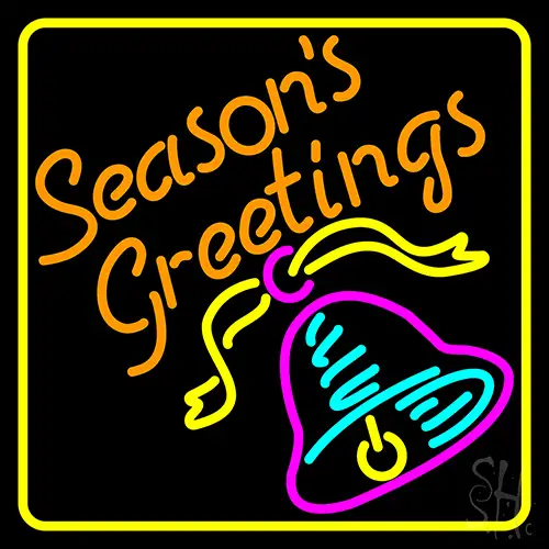 Seasons Greetings With Bell 1 LED Neon Sign