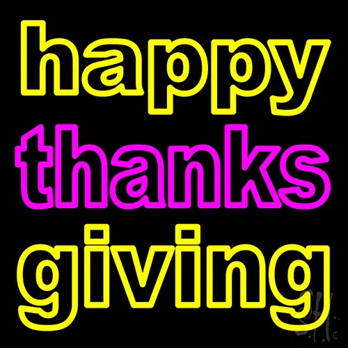 Happy Thanksgiving 1 LED Neon Sign