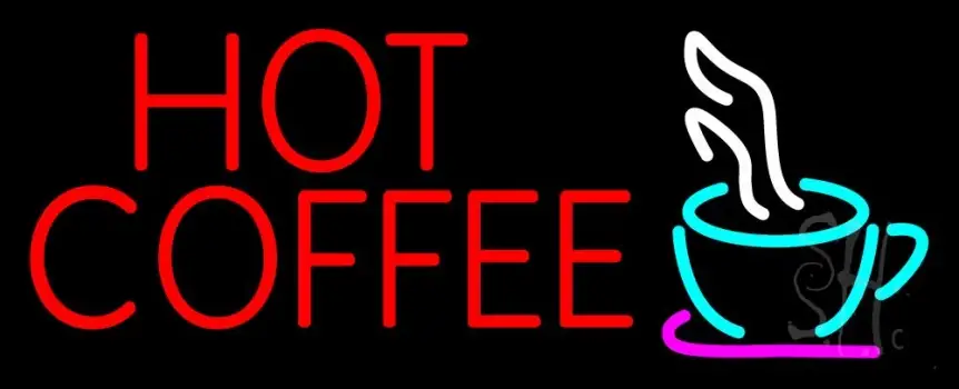 Red Hot Coffee With Cup LED Neon Sign
