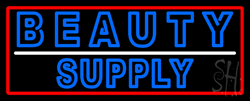 Double Stroke Blue Beauty Supply LED Neon Sign