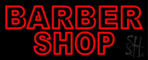 Double Stroke Red Barber Shop LED Neon Sign