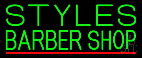 Green Styles Barber Shop LED Neon Sign