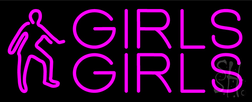 Pink Girls Girls Girls LED Neon Sign