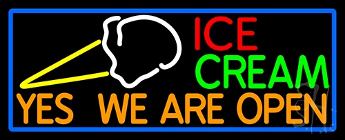 Yes We Are Open Ice Cream Cone LED Neon Sign