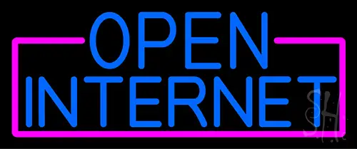 Blue Open Internet With Pink Border LED Neon Sign