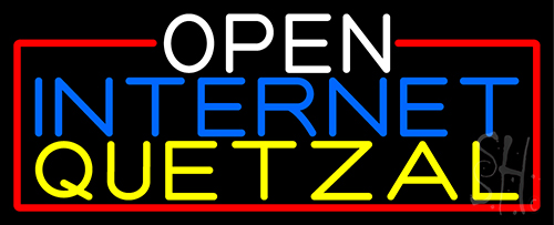 Open Internet Quetzal With Red Border LED Neon Sign