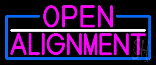 Pink Open Alignment With Blue Border LED Neon Sign
