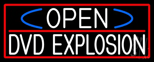 White Open Dvd Explosion With Red Border LED Neon Sign