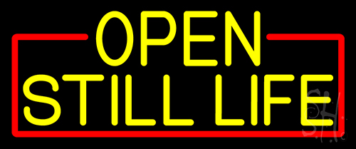 Yellow Open Still Life With Red Border LED Neon Sign