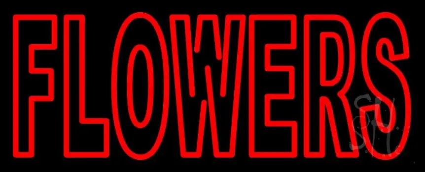 Double Stroke Flowers LED Neon Sign