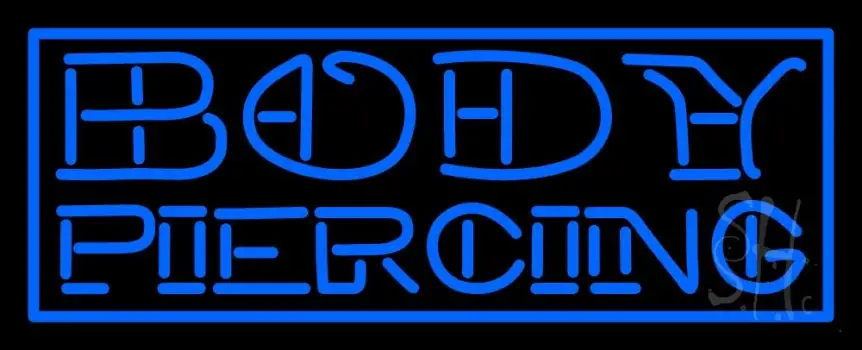 Blue Body Piercing LED Neon Sign