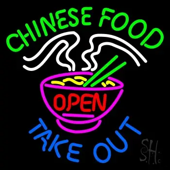 Chinese Food Open Take Out LED Neon Sign