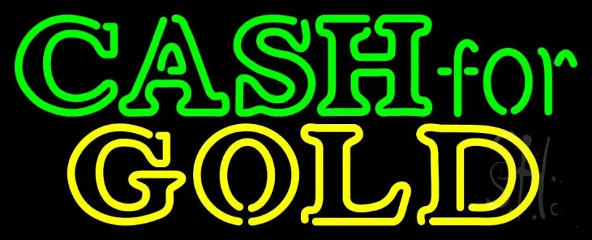 Cash For Yellow Gold LED Neon Sign