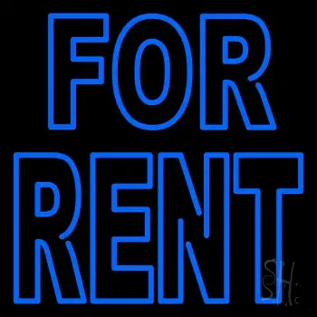 Double Stroke Blue For Rent LED Neon Sign