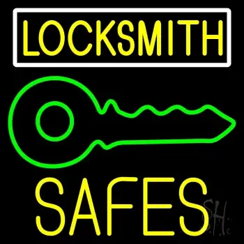 Locksmith Safes Key Logo LED Neon Sign