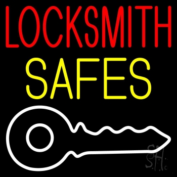 Locksmith Safes Key Logo 1 LED Neon Sign
