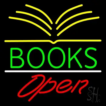 Books Red Open LED Neon Sign