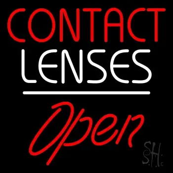 Contact Lenses Script1 Open White Line LED Neon Sign
