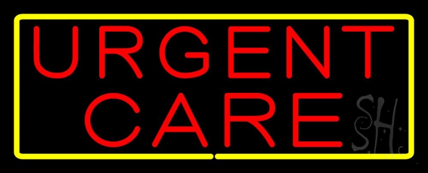 Urgent Care Rectangle Yellow LED Neon Sign