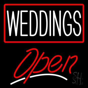 Weddings Script2 Open LED Neon Sign