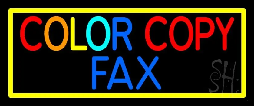 Color Copy Fax With Border LED Neon Sign