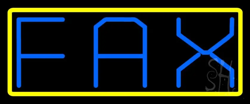 Fax With Yellow Border 1 LED Neon Sign