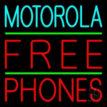 Blue Motorola Red Free Phone 2 LED Neon Sign