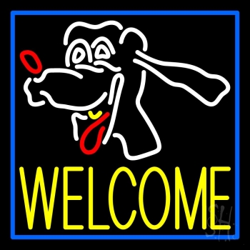 Dog Welcome 1 LED Neon Sign