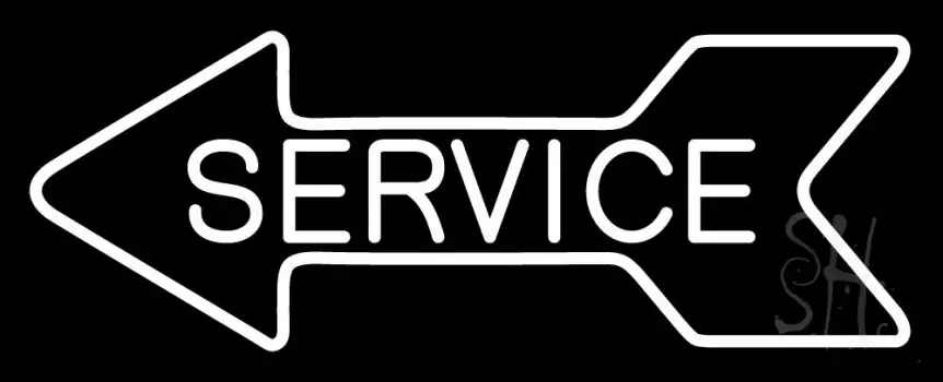 Service Block With Arrow LED Neon Sign