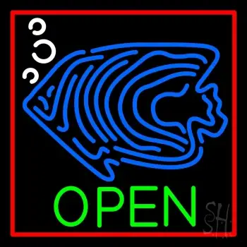 Blue Fish Open Block LED Neon Sign