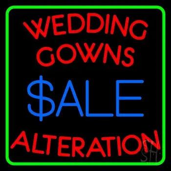 Green Border Wedding Gowns Alteration LED Neon Sign