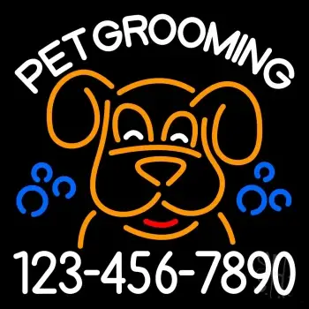 Pet Grooming Phone Number LED Neon Sign