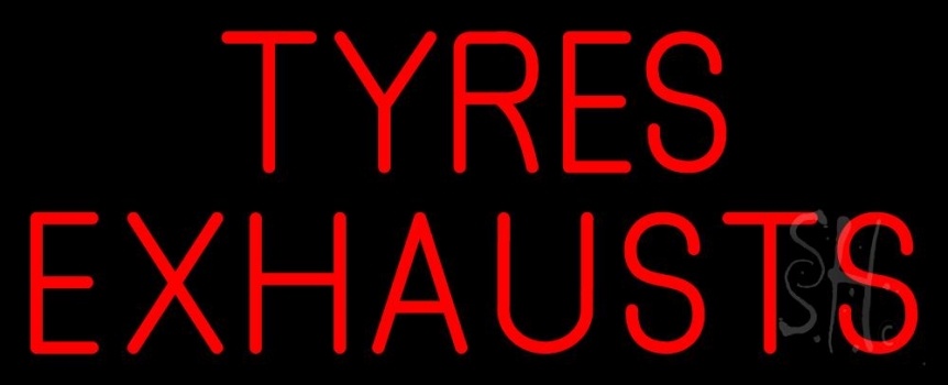 Red Tyres Exhausts 2 LED Neon Sign