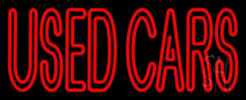 Red Double Stroke Used Cars LED Neon Sign