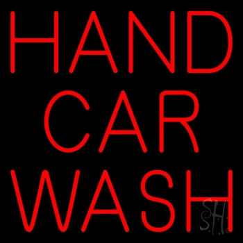 Red Hand Car Wash LED Neon Sign
