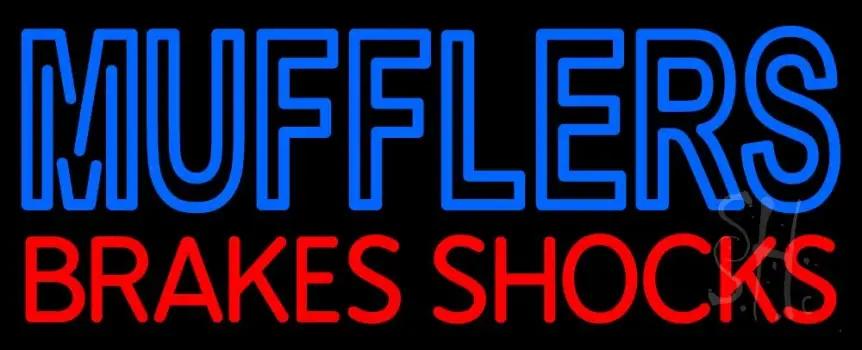 Blue Mufflers Red Brakes Shocks LED Neon Sign