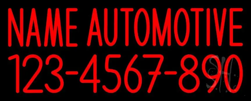 Custom Automotive Phone Number LED Neon Sign