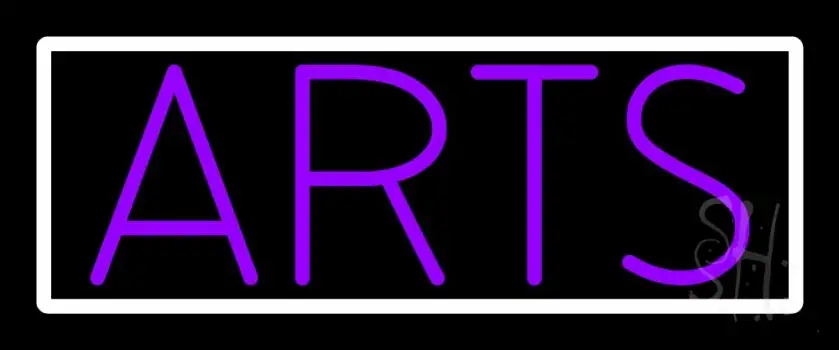 Purple Arts With Border 1 LED Neon Sign