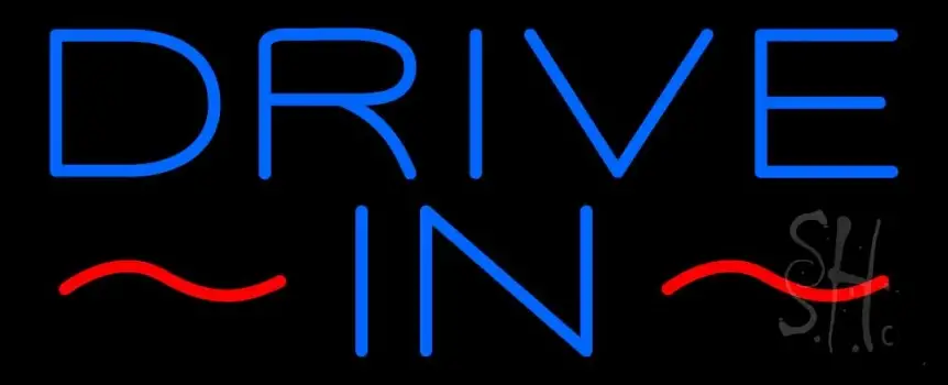 Blue Drive In LED Neon Sign