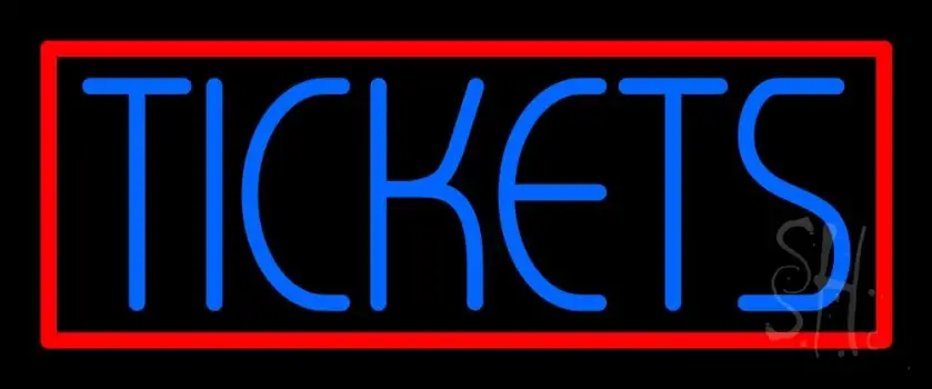 Blue Tickets With Border LED Neon Sign