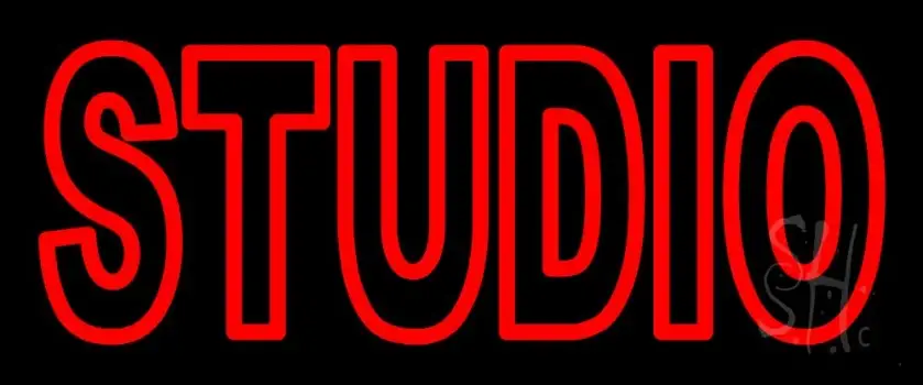 Double Stroke Red Studio LED Neon Sign