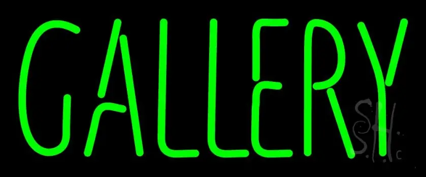 Green Gallery Block LED Neon Sign